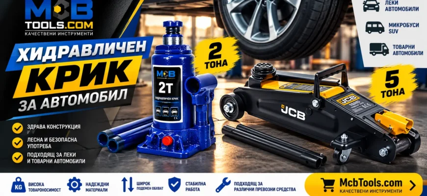 Хидравличен крик 2 тона или 5 тона за автомобил McbTools.com